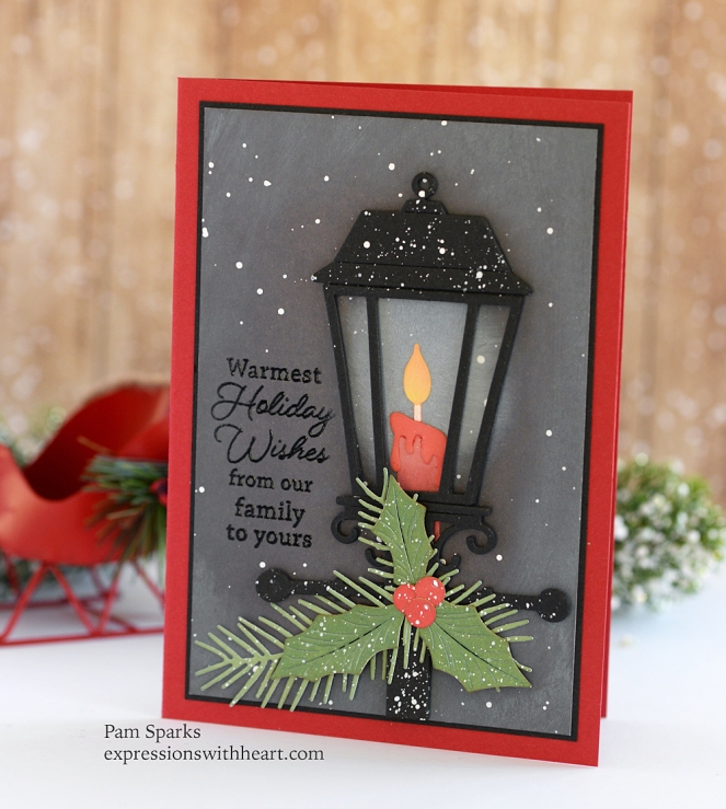 Memory Box NEW Old Lamp Post, Melted Candles, Holly Bundle and Pine Needle  Trio Card