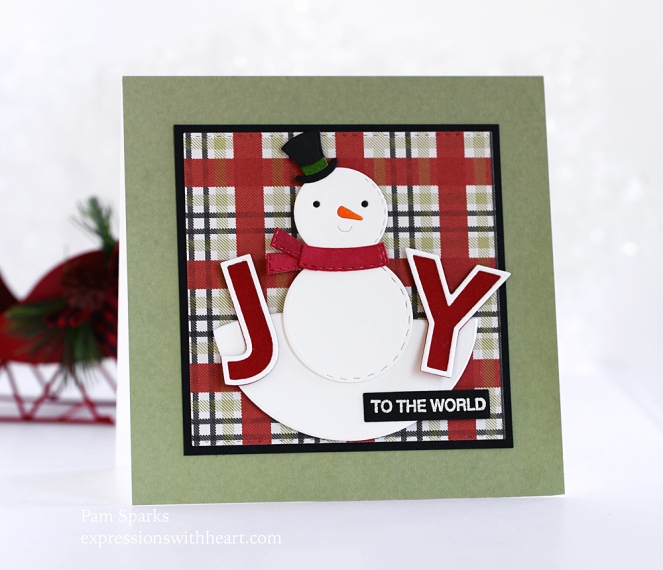 poppystamps Whittle Friendly Snowman and Double Joy Card