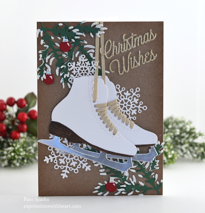 Spellbinders Ice Skate Christmas Wishes Card